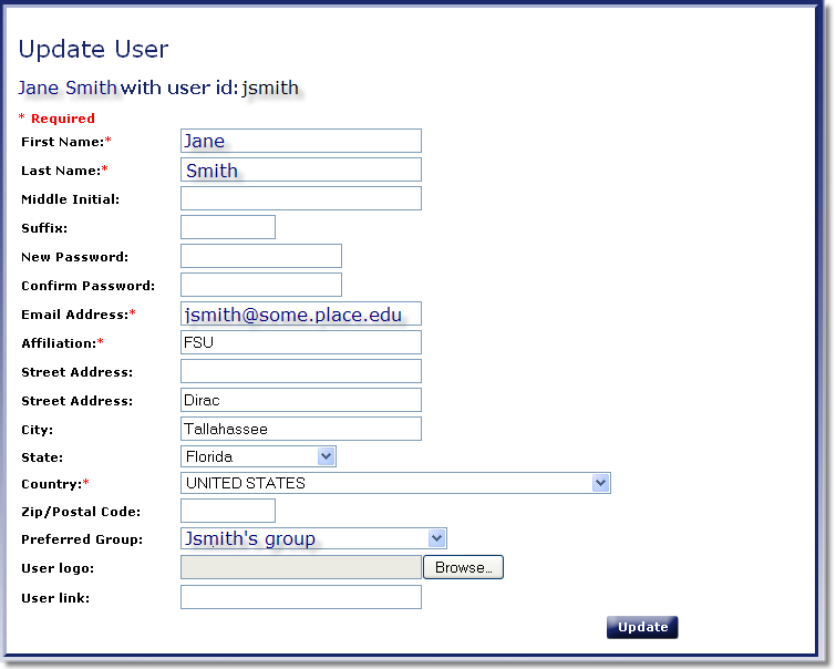 User Account Information